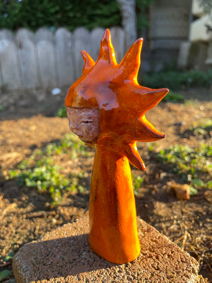 Soleil intérieur orangé en céramique