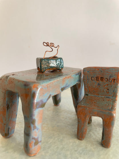 Mini Table et chaise en céramique